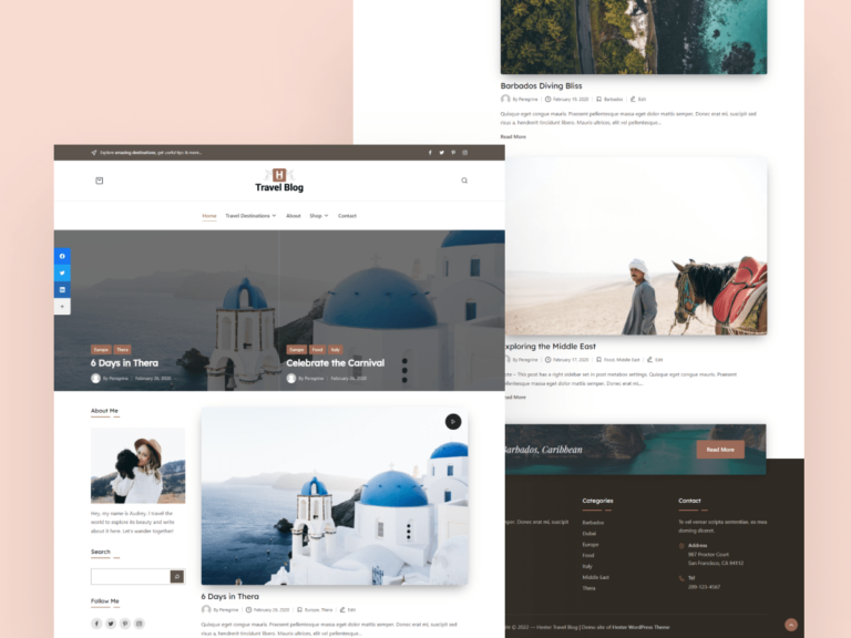 New Travel Blogger starter website demo released